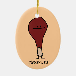Happy Turkey Leg Drumstick-eiwit Keramisch Ornament