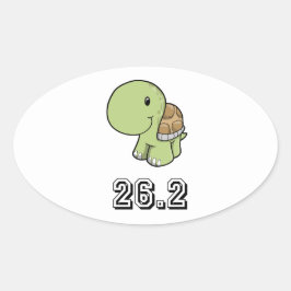 Happy Turtle 26.2 Ovale Sticker