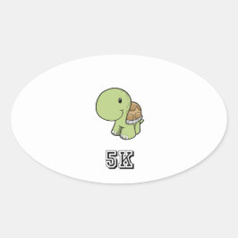 Happy Turtle 5K Ovale Sticker