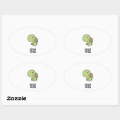 Happy Turtle 5K Ovale Sticker (Vel)