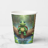 Happy Turtle Birthday Papieren Bekers (Voorkant)
