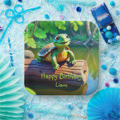 Happy Turtle Birthday Papieren Bordje (Feest)
