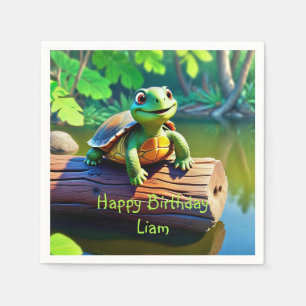 Happy Turtle Birthday Servet
