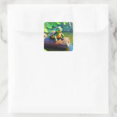 Happy Turtle Carré Sticker (Sac)