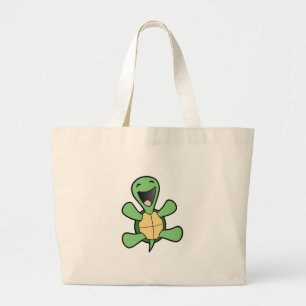 Happy Turtle Grote Tote Bag