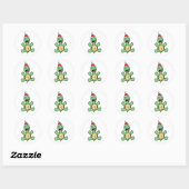 Happy Turtle Kerstmis Ronde Sticker (Vel)