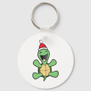Happy Turtle Kerstmis Sleutelhanger