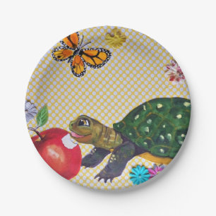 Happy Turtle Kinderen Party voedt Shabby Chic Papieren Bordje