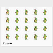Happy turtle ronde sticker (Vel)