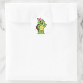 Happy turtle ronde sticker (Tas)