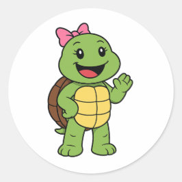 Happy turtle ronde sticker