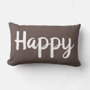 HAPPY-typografie Lumbar Pillow Kussen