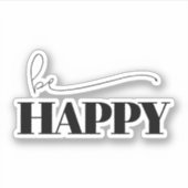 Happy Typografie Sticker (Voorkant)