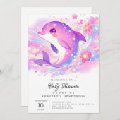 Happy Under het Zee Dolfijn Baby shower Kaart (Voorkant / Achterkant)