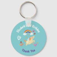 Happy Unicorn met regenboogwolken Bedankt