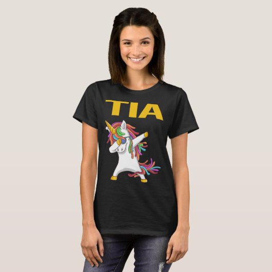 Happy Unicorn - Tia Naam T-shirt (Voorkant volledig)
