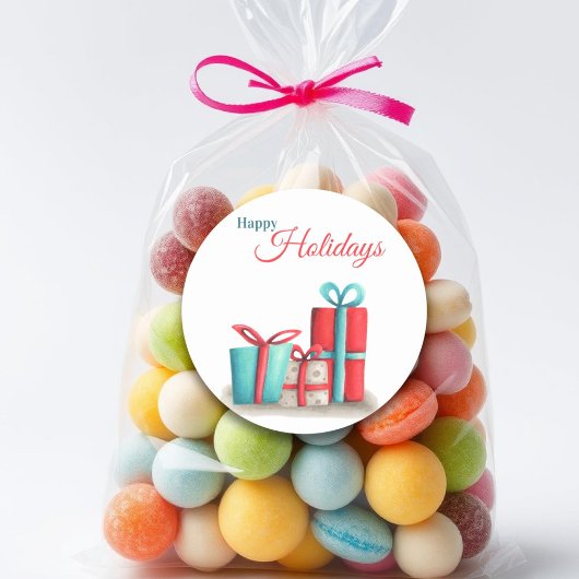 Happy vacances autocollants avec cadeaux d'affaire