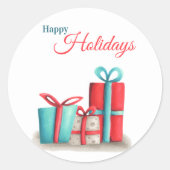 Happy vacances autocollants avec cadeaux d'affaire (Devant)