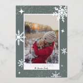 Happy vacances étoiles neige bleu photo (Recto)