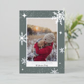 Happy vacances étoiles neige bleu photo (Debout devant)