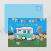Happy Vacation Lakeside Camping Briefkaart (Voorkant / Achterkant)