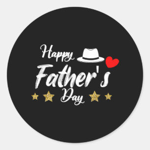 Happy Vaderdag 2025 Tshirt voor Heren Papa Opa Ronde Sticker