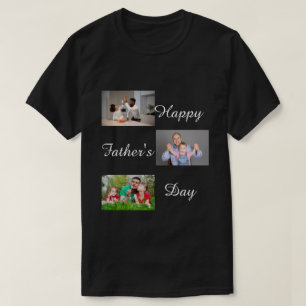 Happy Vaderdag 3 Photo Collage op maat T- T-shirt