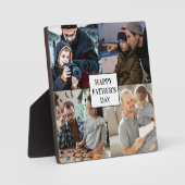 Happy Vaderdag 4 Foto Collage gepersonaliseerd P Fotoplaat (Voorkant)