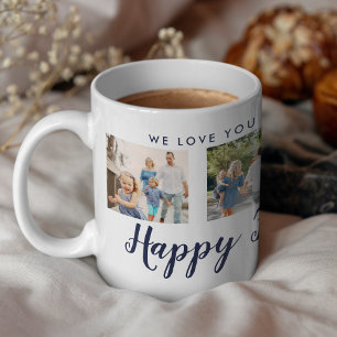 Happy Vaderdag 4 Photo Custom Navy Message Koffiemok