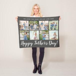 Happy Vaderdag 8 Aangepast bericht voor foto Gri Fleece Deken