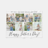Happy Vaderdag 8 Photo Collage Custom White Fleece Deken (Voorkant (Horizontaal))