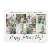 Happy Vaderdag 8 Photo Collage Custom White Magneet (Horizontaal)
