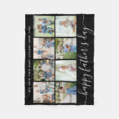 Happy Vaderdag 8 Photo Collage Elegant Black Fleece Deken (Voorkant)