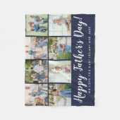 Happy Vaderdag 8 Photo Collage Navy Fleece Deken (Voorkant)
