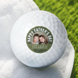 Happy Vaderdag - aangepaste fotosjabloon - olijf Golfballen