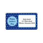 Happy Vaderdag Adresetiketten (marine & Blue) Etiket (Voorkant)