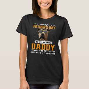 Happy Vaderdag Amstaff Dog Dad Voor Mannen T-shirt