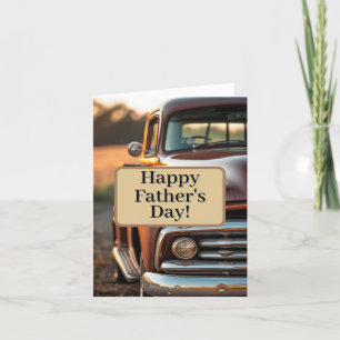 Happy Vaderdag Antiek Truck Brown 2025 Bedankkaart