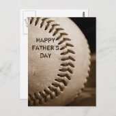 Happy Vaderdag Baseball Briefkaart (Voorkant / Achterkant)
