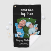 Happy Vaderdag Best Dad by Par Custom Photo Golfhanddoek (Insitu)