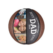 Happy Vaderdag Best Dad Oover 3 Photo Collage Basketbal (Verticaal)