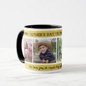 Happy Vaderdag Best Dad Oover 4 Photo Collage Mok (Voorkant links)