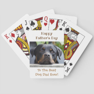 Happy Vaderdag Best Dog Dad Photo Pokerkaarten
