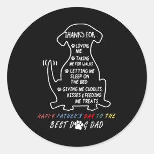 Happy Vaderdag Best Dog Dad Ronde Sticker