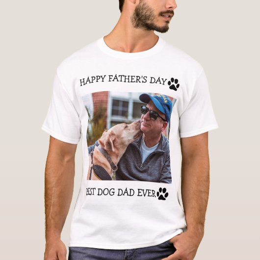 Happy Vaderdag Best Dog Pap Ever Aangepaste Foto T-shirt (Voorkant)
