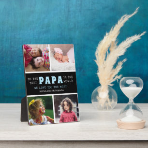 Happy Vaderdag Best Papa 4 Photo Collage Fotoplaat