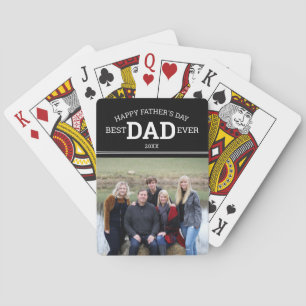 Happy Vaderdag Beste vader ooit familie foto Pokerkaarten