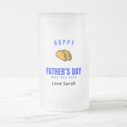 Happy Vaderdag Beste vader ooit grappny Taco Matglas Bierpul (Center)