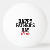 Happy Vaderdag Black en Red Monogrammed Pingpongballen (Voorkant)