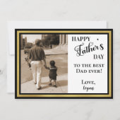 Happy Vaderdag Black & Gold Art Deco Kaart (Voorkant)